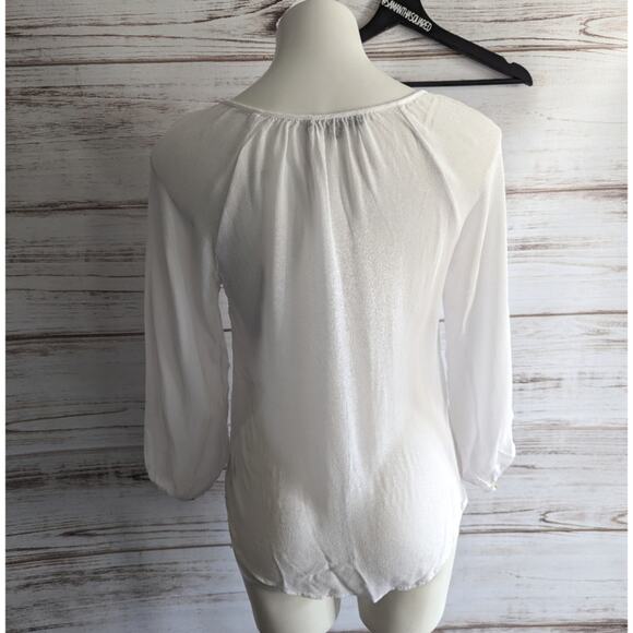 Sanctuary Semi Sheer Blue Embroidered Boho Blouse sz Small - Picture 5 of 7